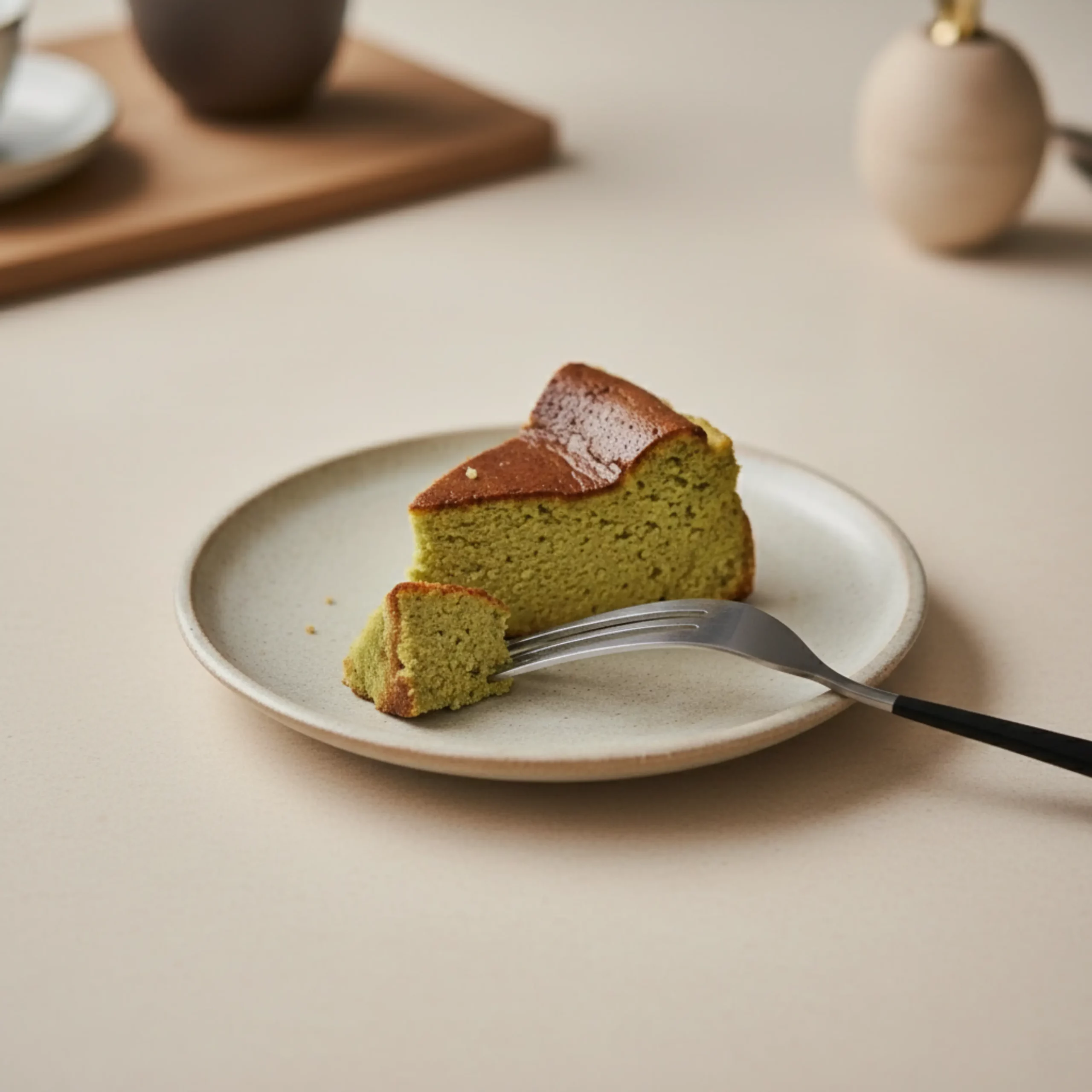Matcha Cheesecake Slice