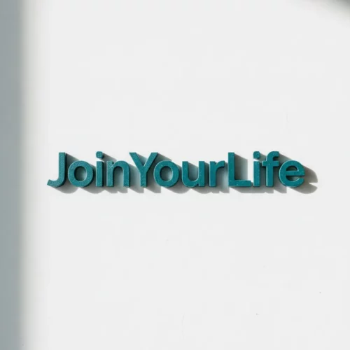 The 'JoinYourLife' logo in a teal sans-serif font on a pure white background.